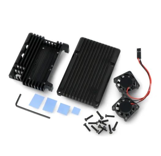 Raspberry Pi 5 case with two fans
