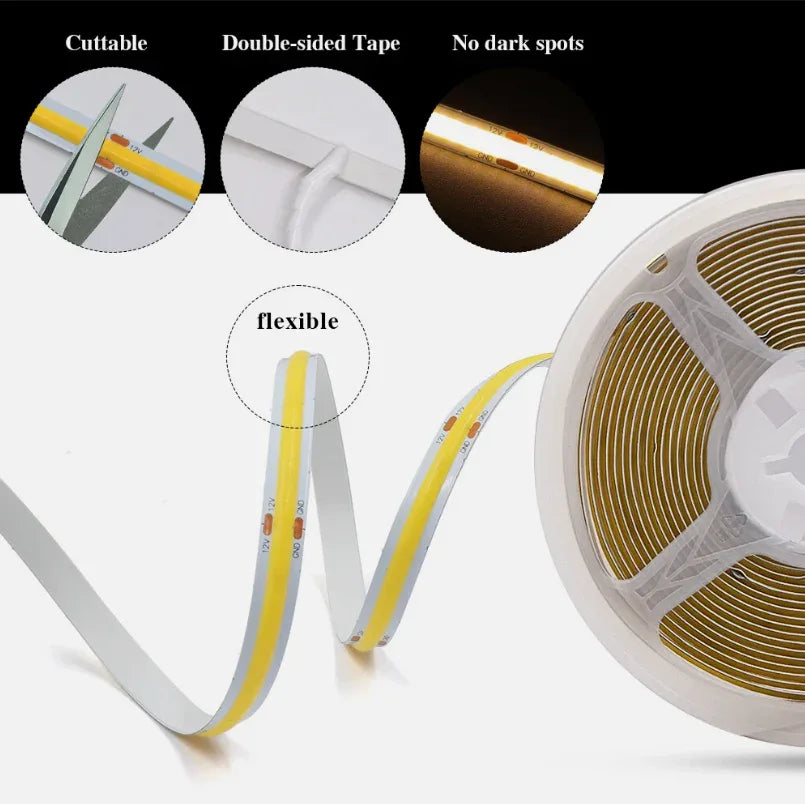 Flexible LED Warm White Light Strip - Robot Pi Shop