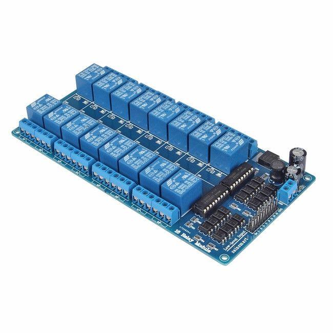 16 Channel 5V Relay Shield Module - Robot Pi Shop