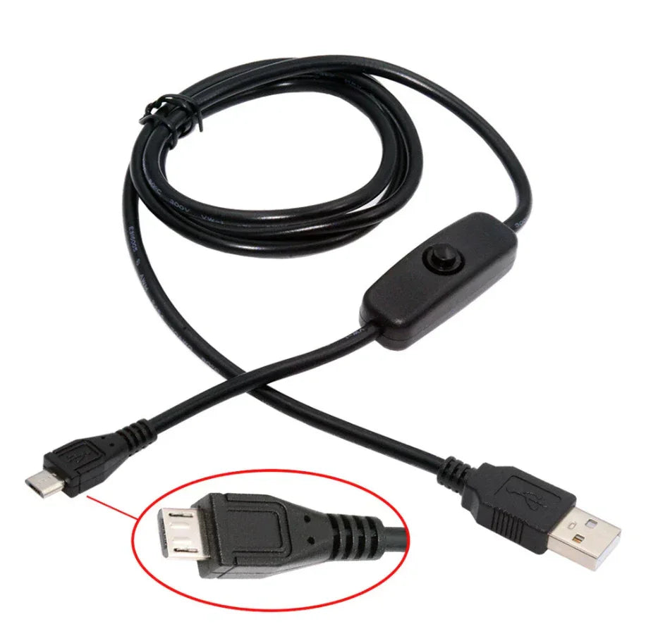 Micro USB Switch Cable 1.5m - Robot Pi Shop