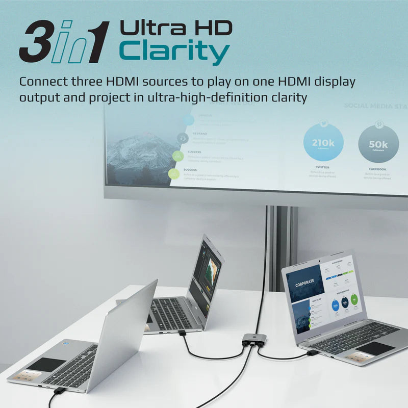 4K High Resolution 3-in-1 HDMI® Switch