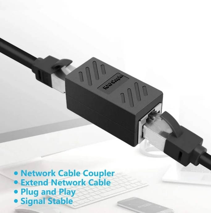 Cat6 RJ45 Female-to-Female LAN Cable Extension Adapter