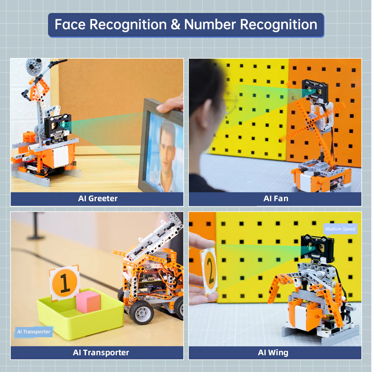 DaDa:bit AI Vision Kit Programmable Building Block Kit Powered by micro:bit with AI Vision Module Supports Sensor Expansion