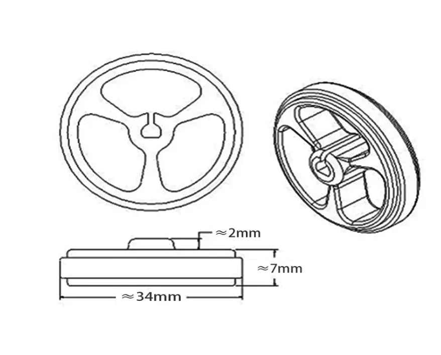 D-hole Rubber Wheel - Robot Pi Shop