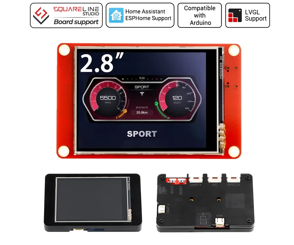 CrowPanel 2.8"-ESP32 HMI 320x240 Display SPI TFT LCD Touch Screen