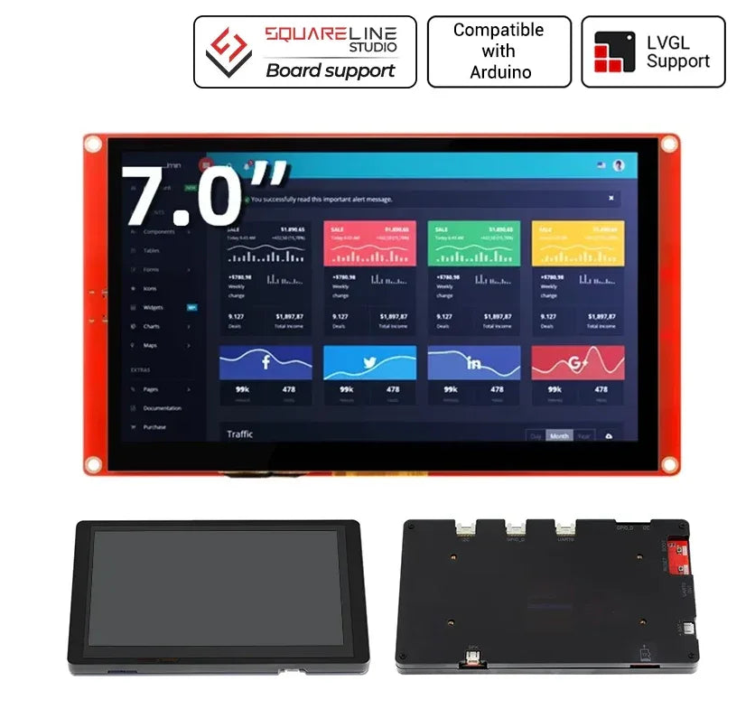 CrowPanel 7.0" -HMI ESP32 Display 800x480 RGB TFT LCD Touch Screen - Robot Pi Shop