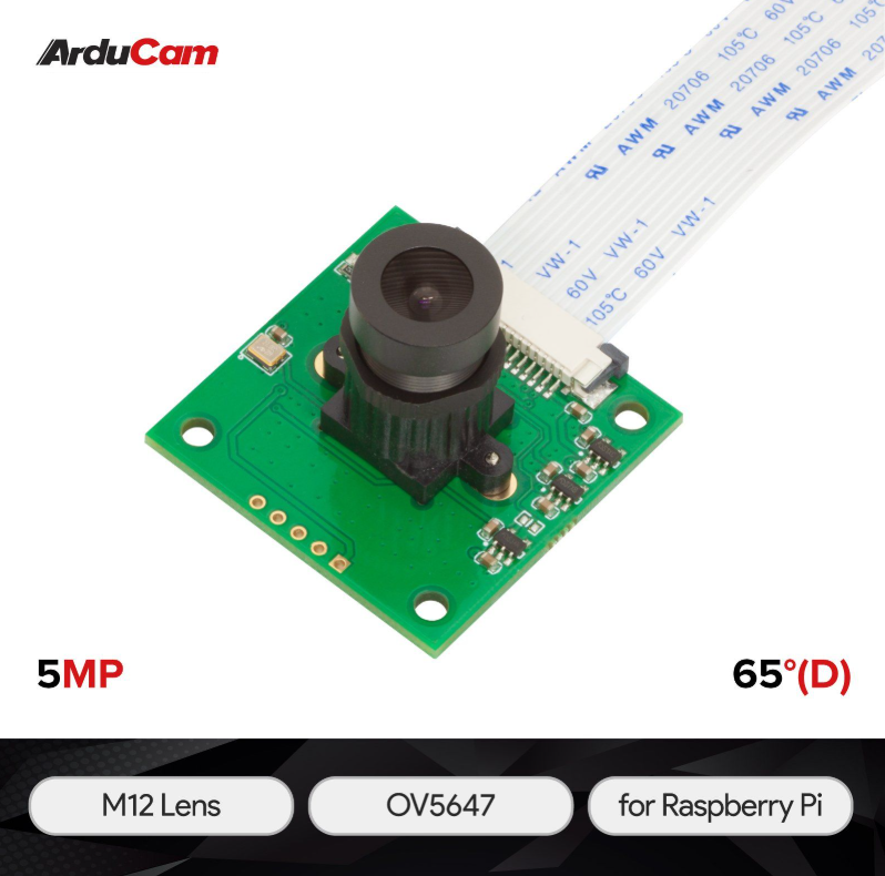 Arducam 5MP OV5647 Camera Module with M12 Lens