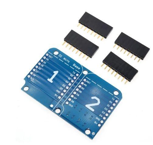 Double Socket Dual Base Shield for WeMos D1 Mini NodeMCU ESP8266 - Robot Pi Shop