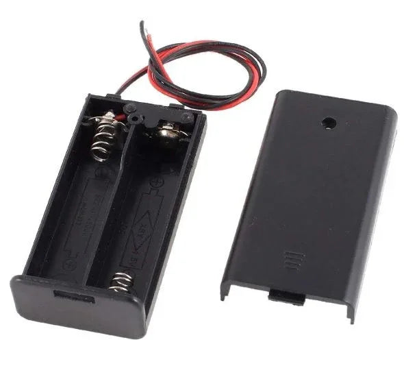 2-AA Battery Holder with cover - Robot Pi Shop