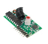 Electronic circuit board with components on a white background