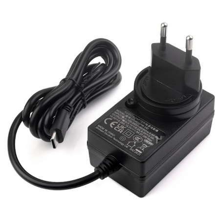 27W USB Type-C Power Supply EU Plug for Raspberry Pi 5 - Black