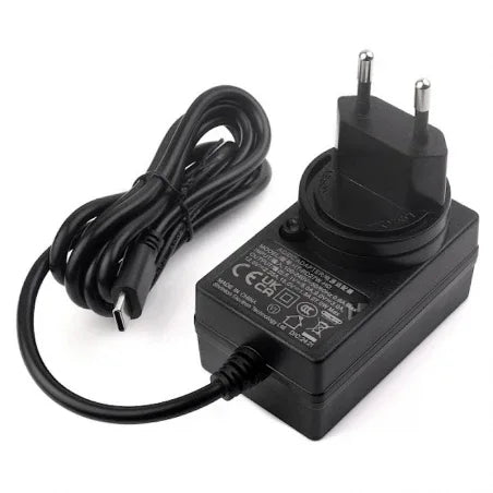 27W USB Type-C Power Supply EU Plug for Raspberry Pi 5 - Black - Robot Pi Shop