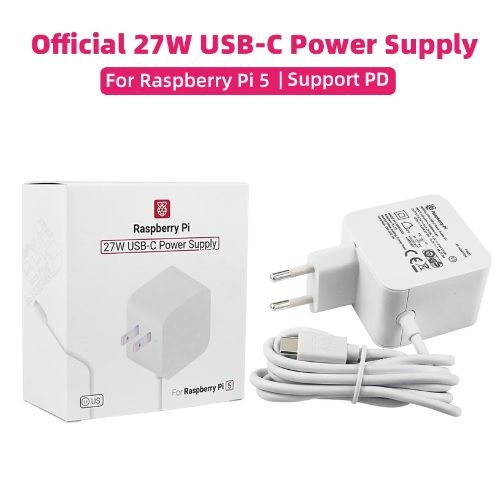 Official 27W USB Type-C Power Supply for Raspberry Pi 5