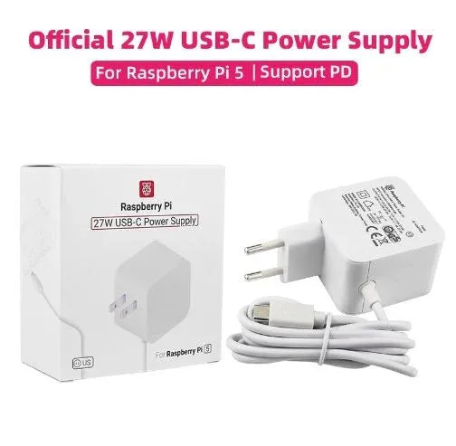 Official 27W USB Type-C Power Supply for Raspberry Pi 5 - Robot Pi Shop