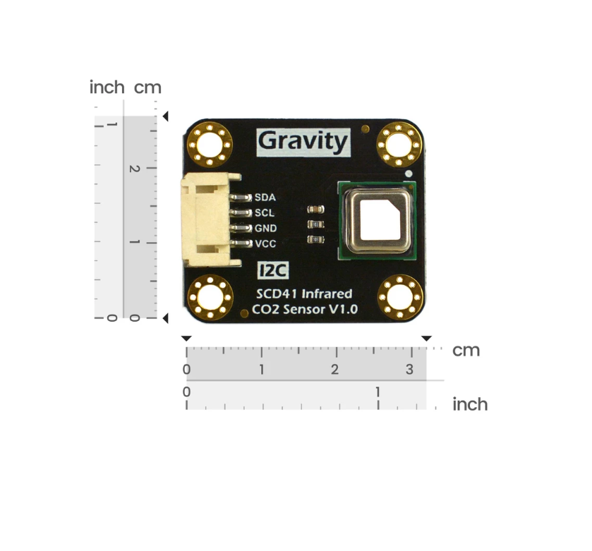 Gravity: I2C SCD41 Infrared Carbon Dioxide / CO2 Sensor (400 - 5000 ppm)