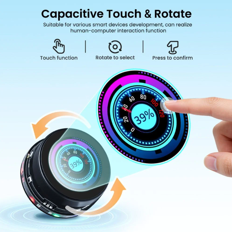 CrowPanel 1.46inch-HMI ESP32 Rotary Display 360*360 IPS Round Touch Knob Screen