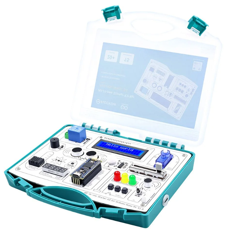 All-in-one Starter Kit for Arduino NANO R4 with 20 lessons and 16 modules