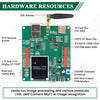 Electronic circuit board with labeled components and text about hardware resources.