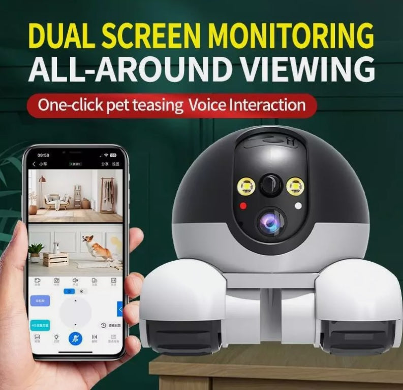 Smart Movable 2MP Dual Lens Dual Screen Pet Cat Action Robot