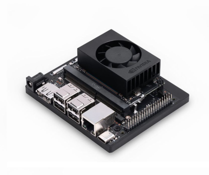 Computer motherboard with fan on a white background