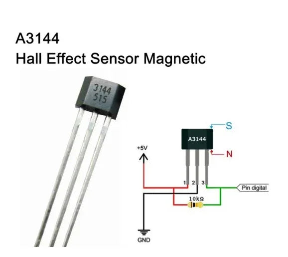 A3144 Hall Effect Sensor - Robot Pi Shop