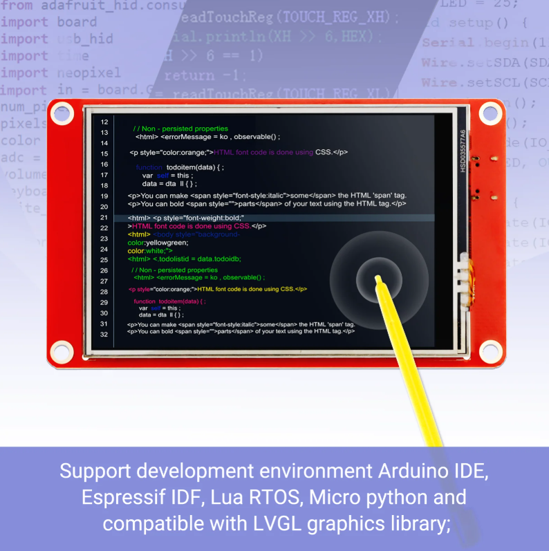 CrowPanel 3.5"-HMI ESP32 Display 480x320 SPI TFT LCD Touch Screen