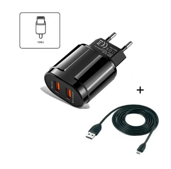 2 USB Ports Adapter with USB Cable