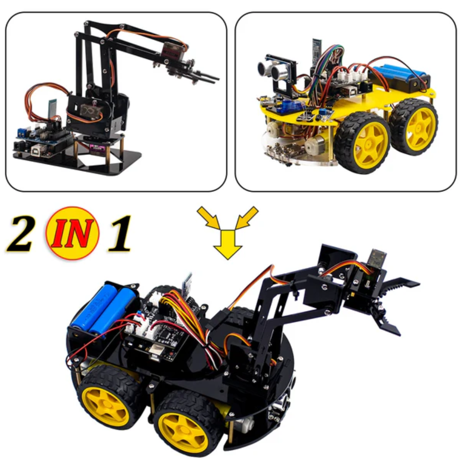 Mechanical 4WD Robot Arm Car Kit