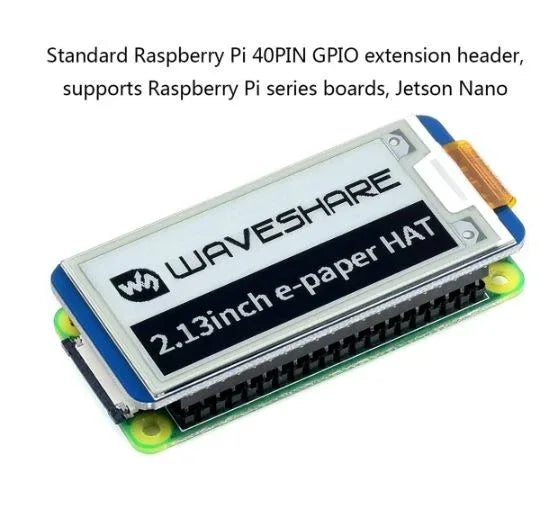 Waveshare 2.13 inch E-Paper Hat - Robot Pi Shop