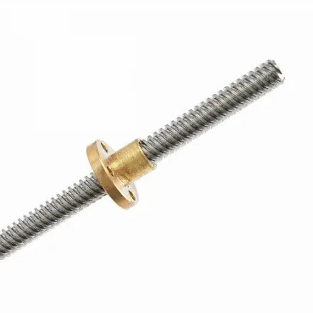 Lead Screw 500mm with 8mm Trapezoidal Screws Copper Nuts - Robot Pi Shop