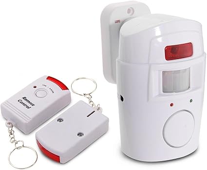 Infrared Motion Sensor Alarm - Burglar Alarm with 2 Remote Controls