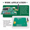 Electronic circuit board with antennas on a green background, featuring text about its wide applications.