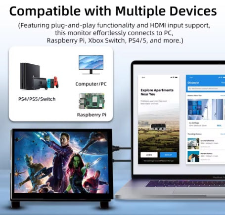 7 Inch Touch Screen IPS 1024x600 HD LCD HDMI Display