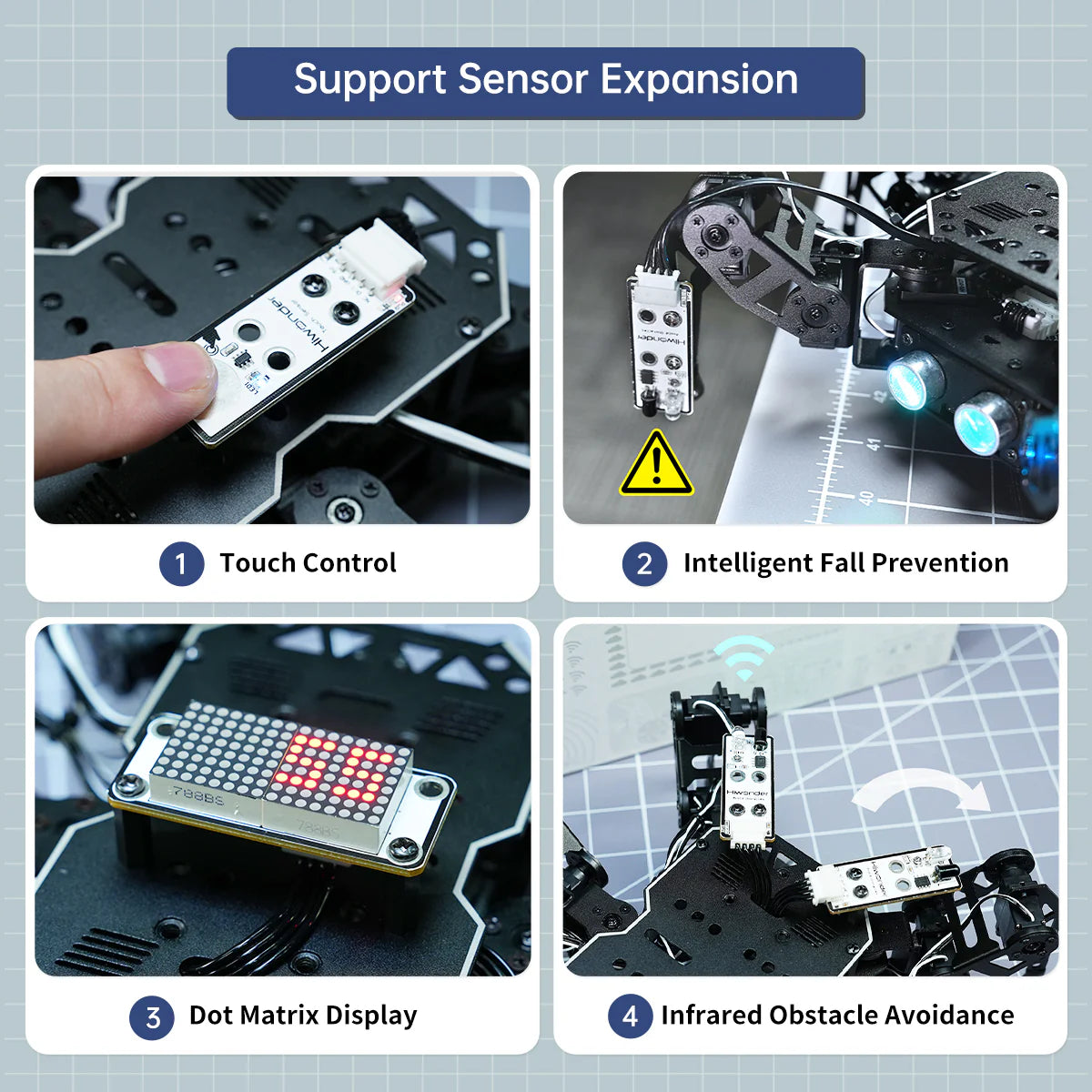 Hiwonder miniHexa AI Hexapod Robot with AI Vision & Voice Interaction, Support Arduino Programming & Sensor Expansion