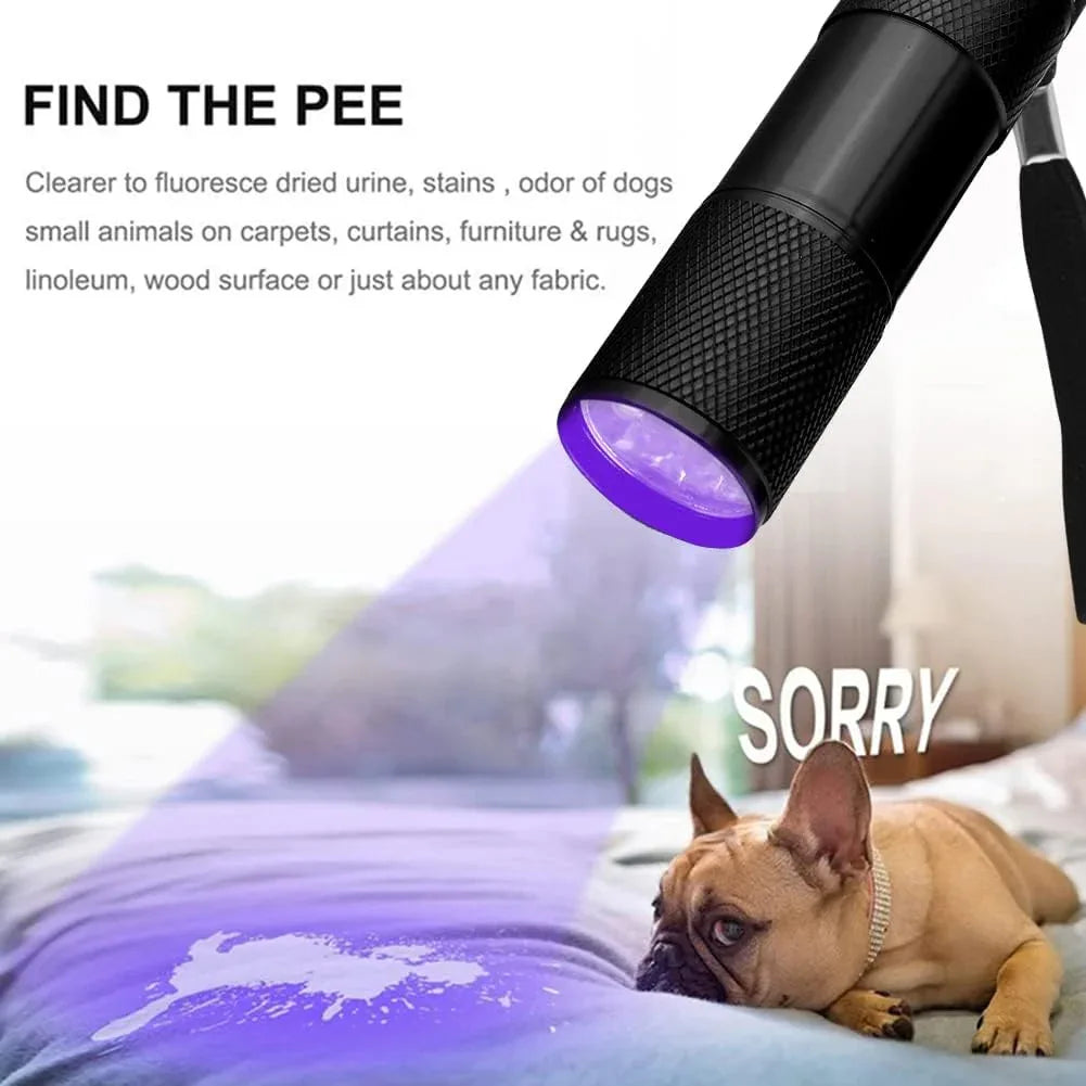 9LED UV Violet Flashlight - Robot Pi Shop