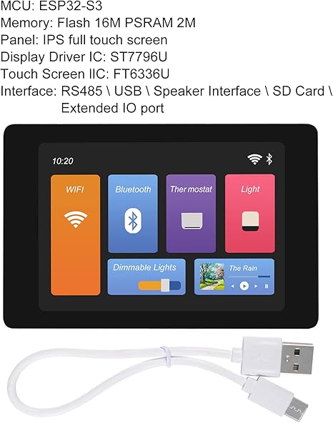 WT32-SC01 PLUS With 3.5 inch 320X480 Capacitive Multi-Touch Screen