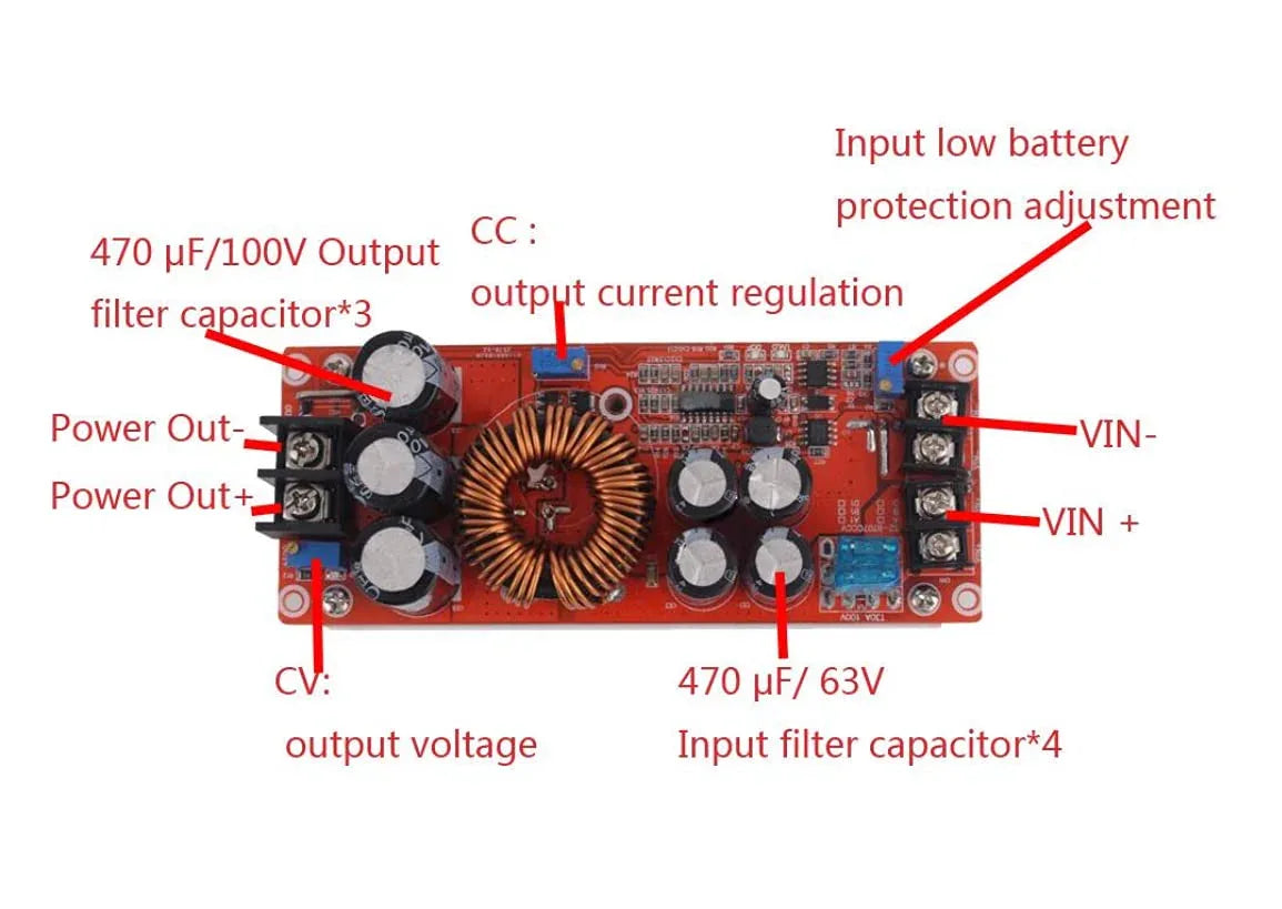 1200W 20A DC DC Converter Boost Step-up - Robot Pi Shop