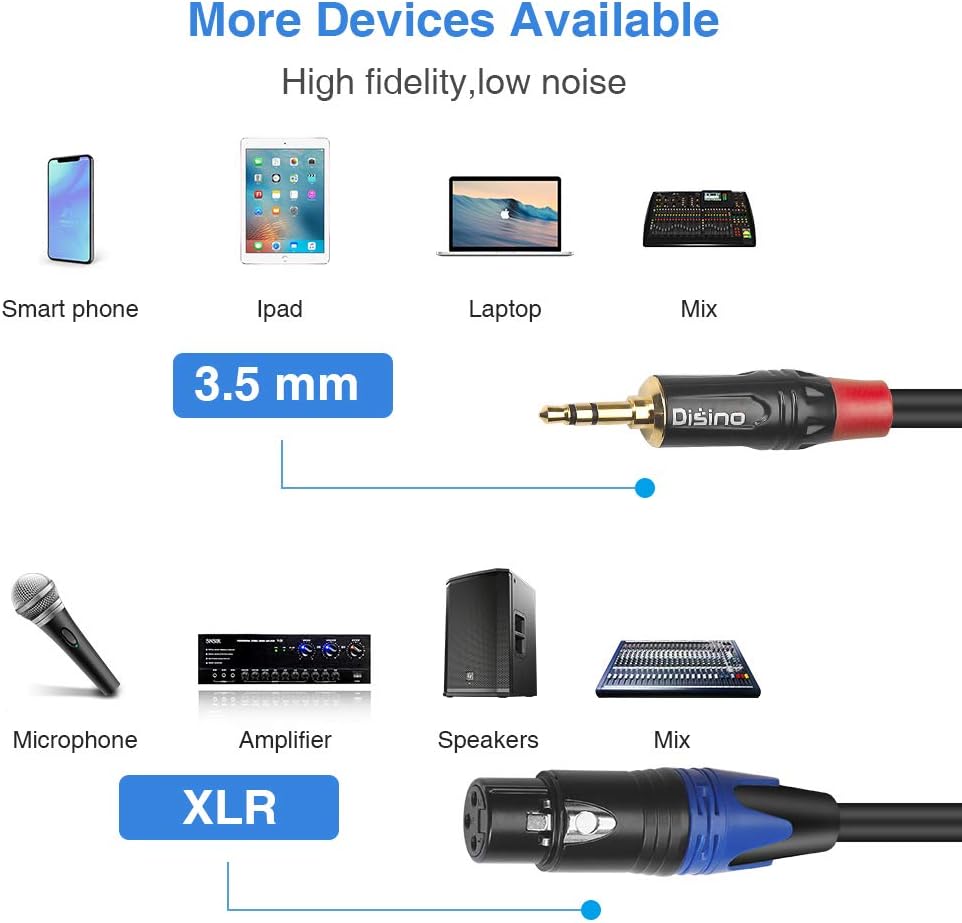 Dual Female XLR to AUX 3.5mm Cable