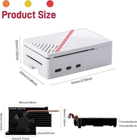 GeeekPi Raspberry Pi 5 White Case - Robot Pi Shop