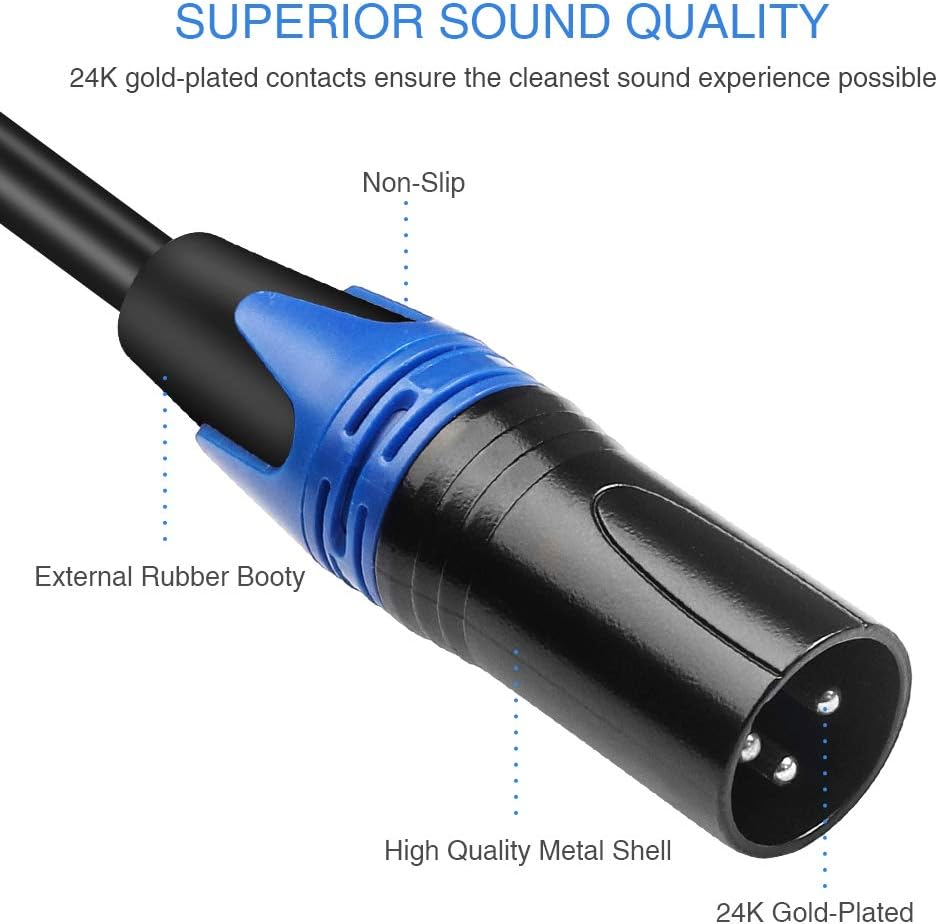 Dual Male XLR to AUX 3.5mm Cable