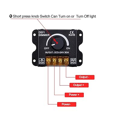 PWM RF 14 Keys Knob LED Dimmer