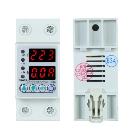 2P 63A DUAL DISPLAY ADJUSTABLE OVER-VOLTAGE PROTECTOR