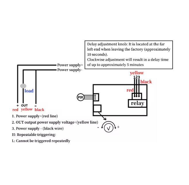 DC 12V PIR Motion Sensor Relay Module