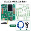 Electronic board with components and accessories on a white background