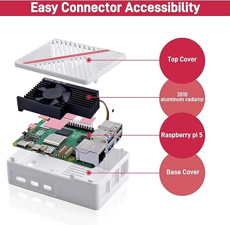 GeeekPi Raspberry Pi 5 White Case