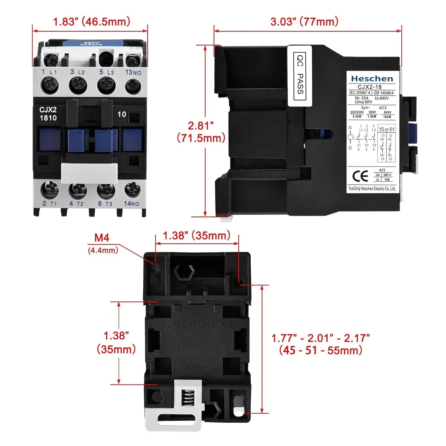 AC Contactor CJX2-1810 220V - Robot Pi Shop