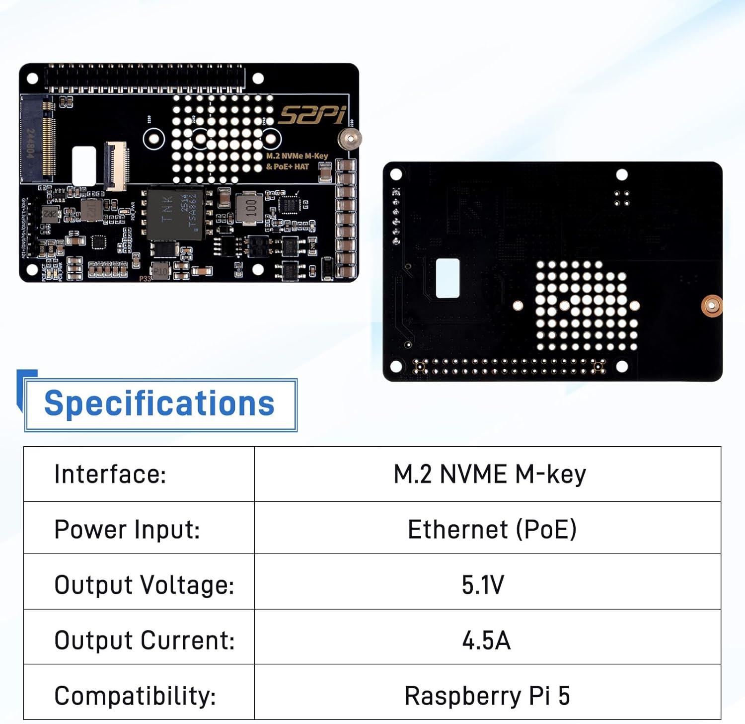 GeeekPi P33 M.2 NVME M-Key PoE+ Hat with Official Pi 5 Active Cooler for Raspberry Pi 5