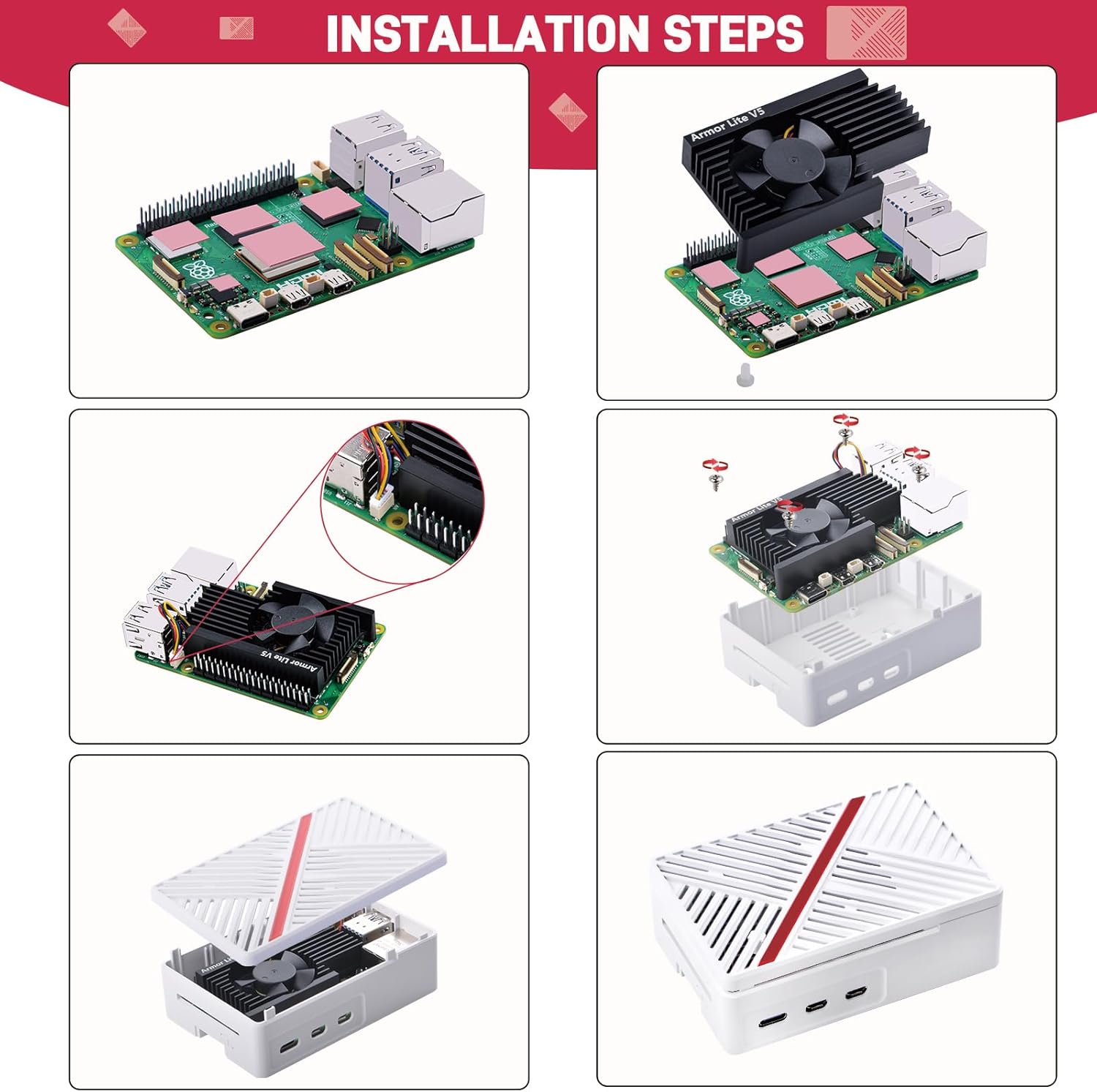 GeeekPi Raspberry Pi 5 White Case