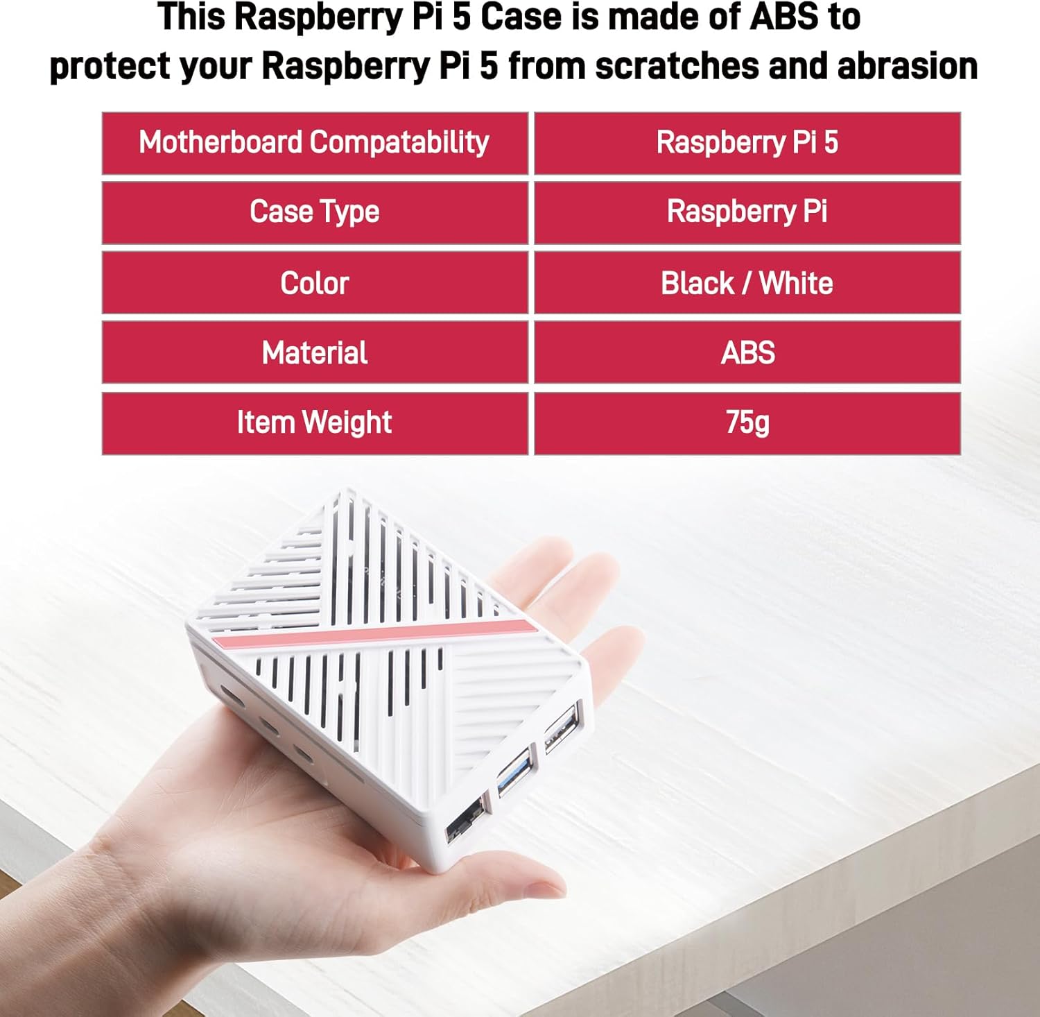 GeeekPi Raspberry Pi 5 White Case