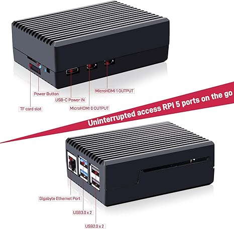 GeeekPi Aluminum Case Passive Cooler for Raspberry Pi 5